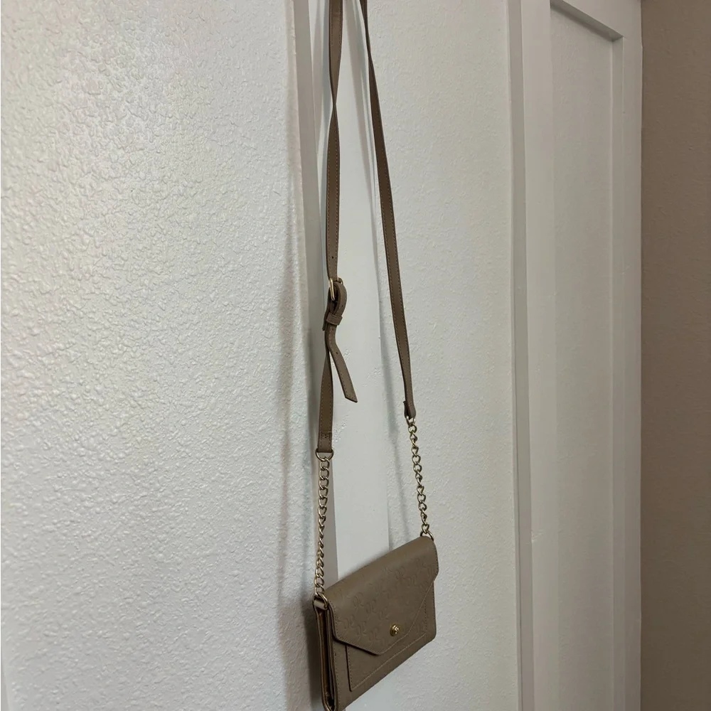 Nine West Metallic Silver and Beige Crossbody Bag